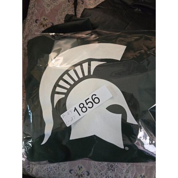 Michigan State Spartans Hoodie L Gildan Heavy Blend Green - Picture 10 of 10